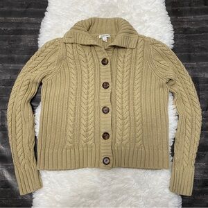 ST JOHN'S BAY TAN BROWN KNIT BUTTON UP SWEATER CARDIGAN BOHO COTTAGECORE CLASSIC